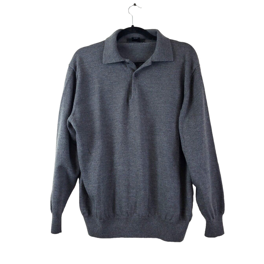 Giorgiolini Sweater Men‎ XL Pullover Gray Made In Italy 100% Merino Wool